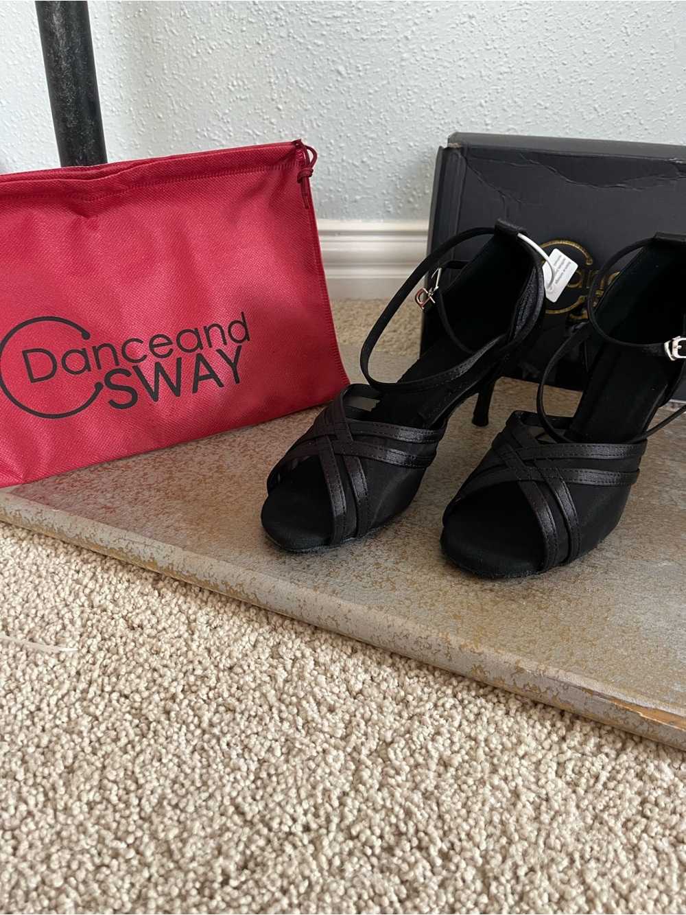 Black Strappy Ballroom Heels